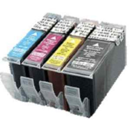 PGI-5bk/CLI8: 4 cartouches compatibles pour Canon. AVEC puce