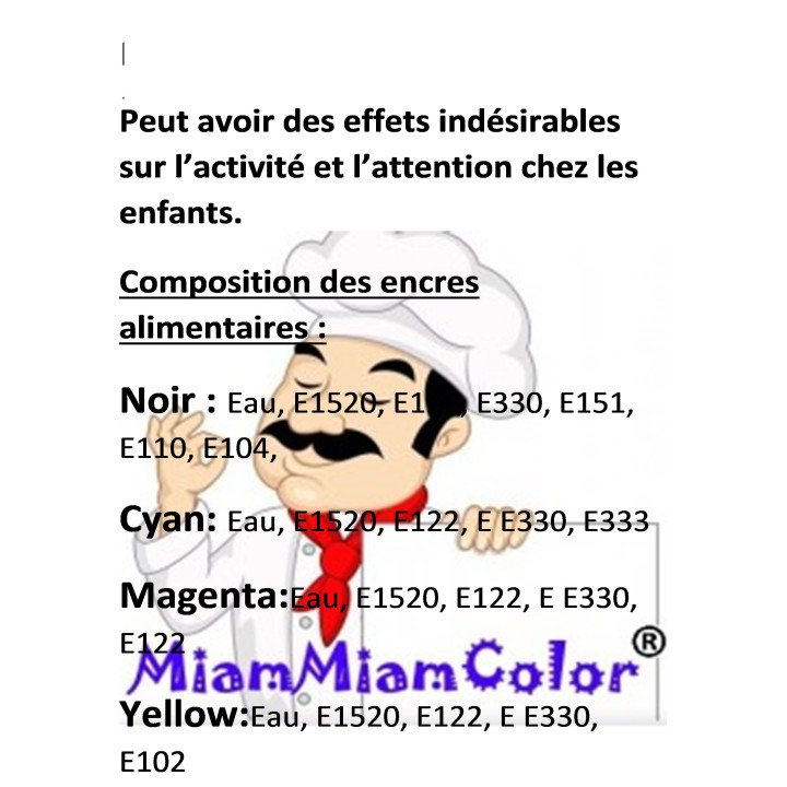 encre alimentaire 5x 500ml pour Canon