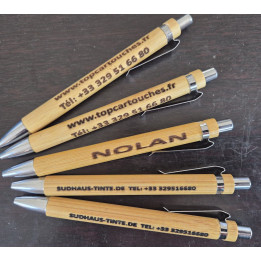 stylo en bois gravé personnalisé par1,10,25,50 ou 100